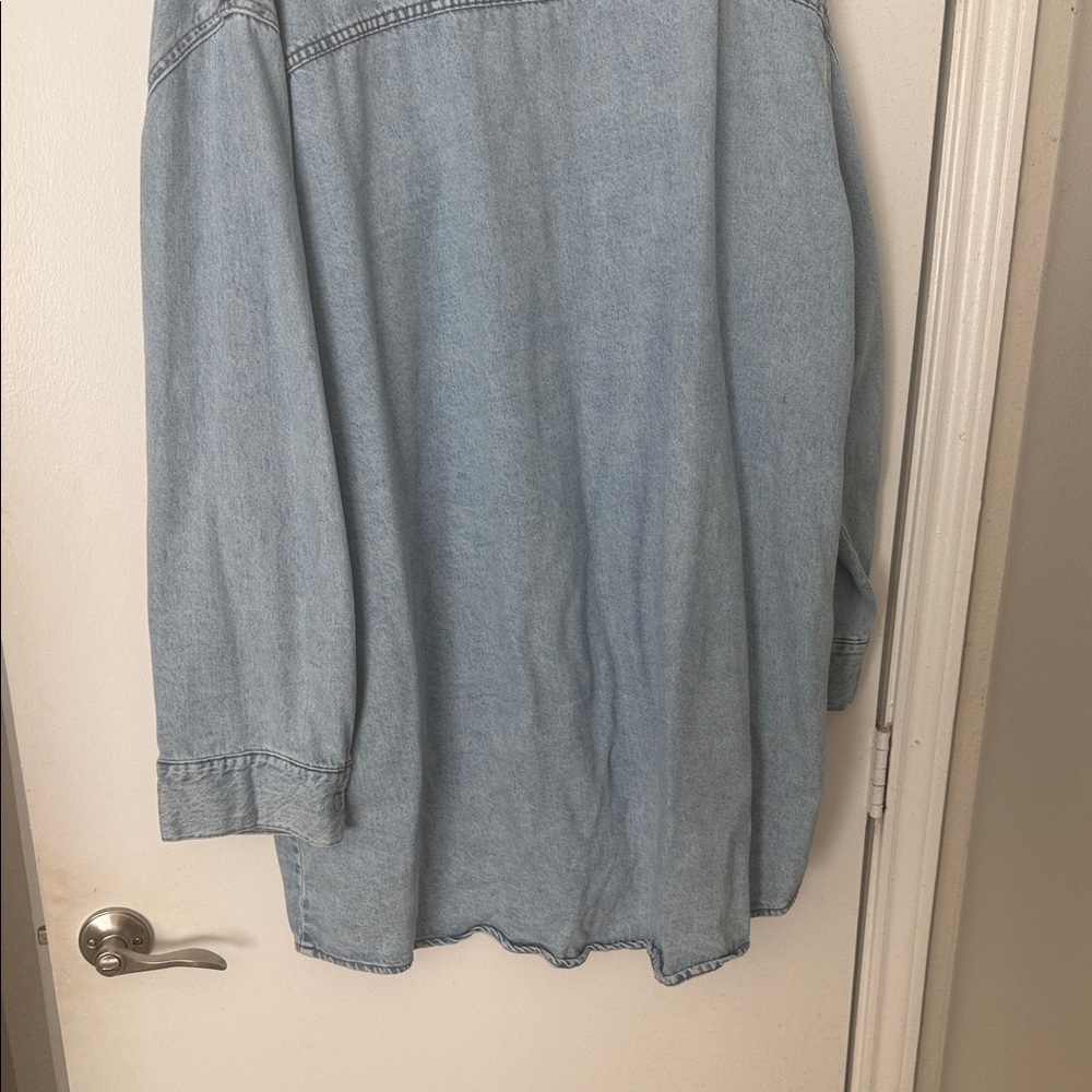 ASOS Curve Light Blue Denim Mini Dress - Picture 7 of 7